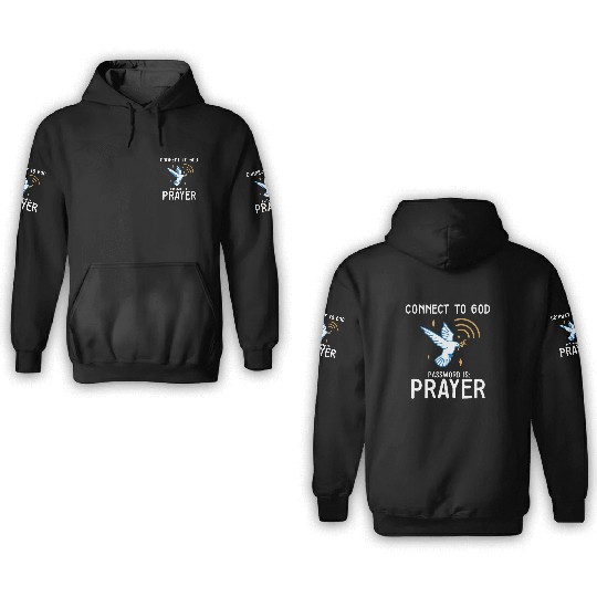Connect to God Team Jesus Believer Scripture 3D Hoodies