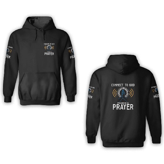 Connect to God I Love Jesus Believer Worship 3D Hoodies