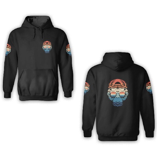 Cheeky Chic: Monkey Face Apparel 3D Hoodies