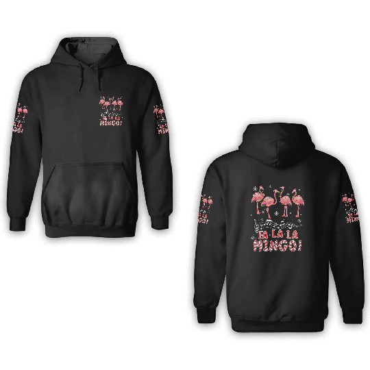 Candy Cane Flamingoes Fa La La Mingo Flamingo 3D Hoodies