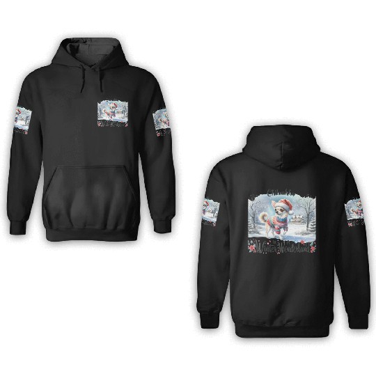 Chihuahua In a Winter Wonderland 3D Hoodies