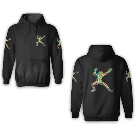 Colorful Frog Dancing 3D Hoodies