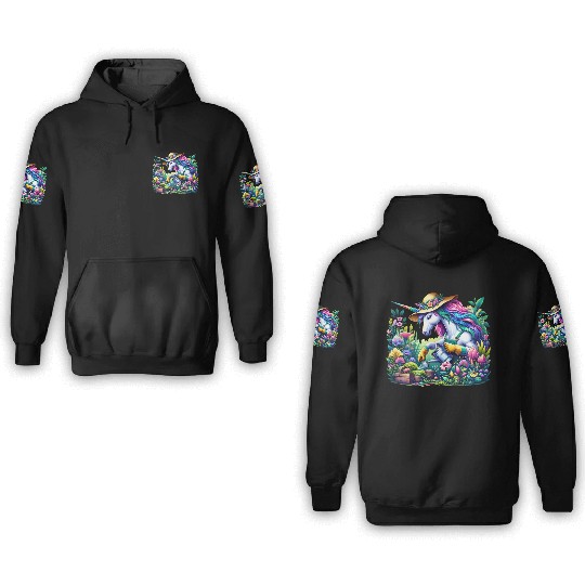 Botanist Unicorn in a Magical Garden 3D Hoodies
