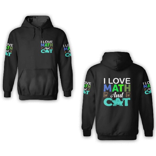 I Love Math And Cats lover 3D Hoodies