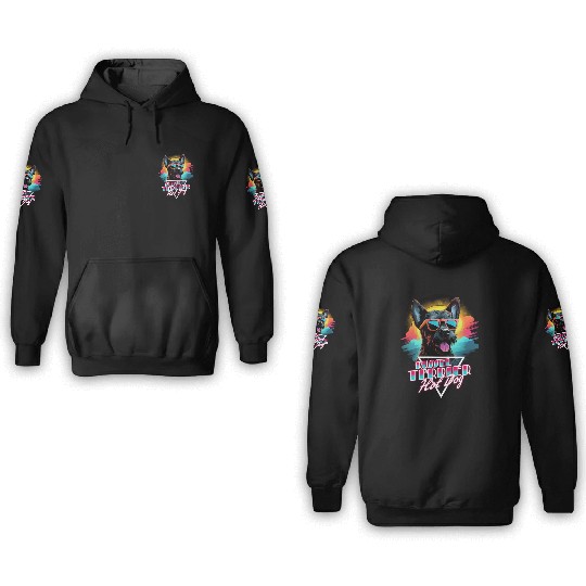 Retro Wave Jack Russel Terrier Hot Dog 3D Hoodies