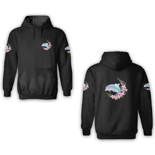 Dolphin Flower Floral 3D Hoodies