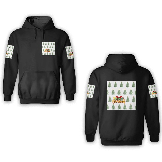 Green Christmas Tree Pattern 3D Hoodies