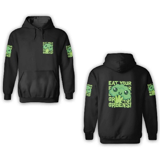 Eat Your Greens! Kawaii Broccoli 3D Hoodies