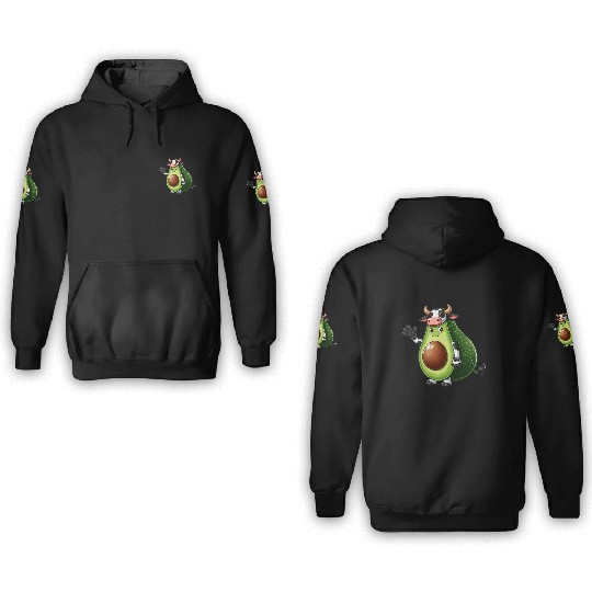 Avocado cow 3D Hoodies