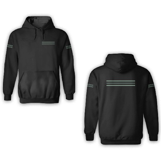 3 Single Lines Green Mint Green. Biblical Angel 3D Hoodies