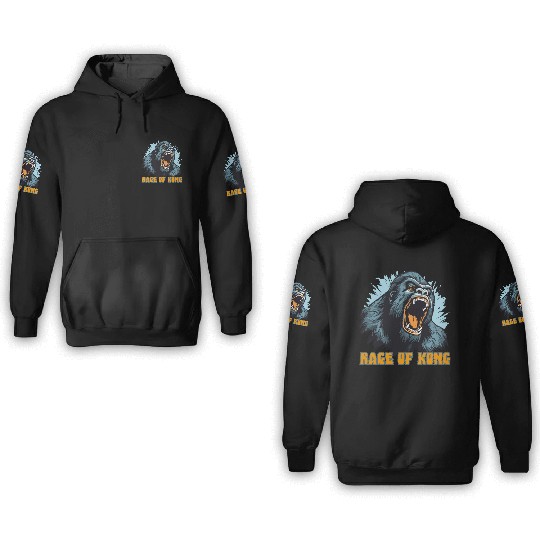 Gorilla Rage 3D Hoodies