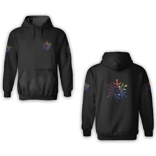 Colorful Gradient Snowflake 3D Hoodies