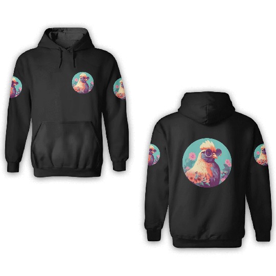 Retro Style 80s 90s Vintage Chicken Lovers 3D Hoodies