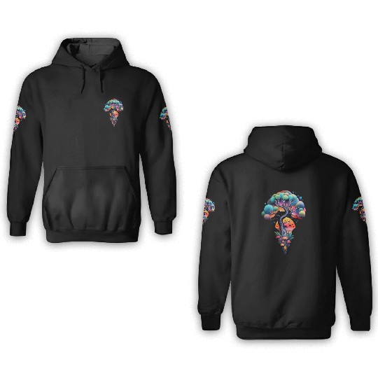 psychedelic Nature illustration 3D Hoodies