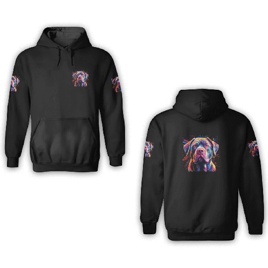 Watercolor Colorful Cane Corso 3D Hoodies