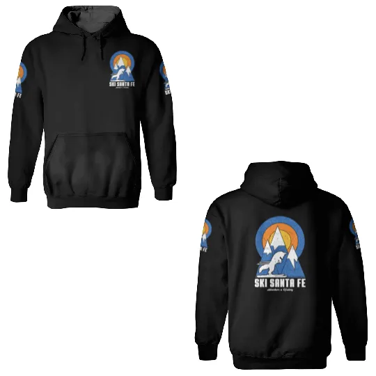 Retro Ski Santa Fe White Fox 3D Hoodies
