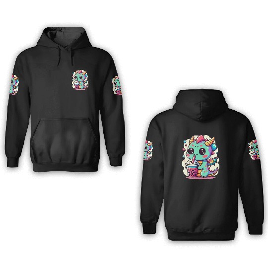 Boba Tea Dragon Kawaii 3D Hoodies