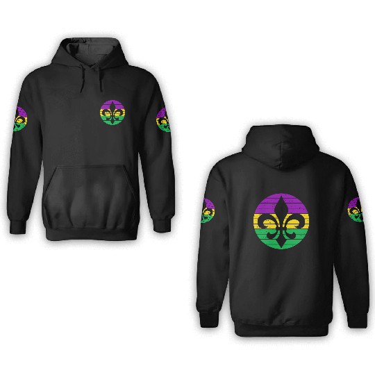 Mardi Gras Fleur De Lis 3D Hoodies