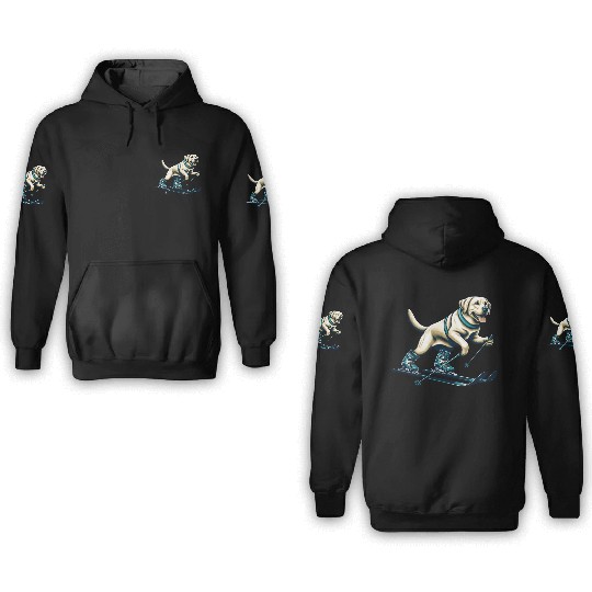 Dog Labrador Retriever Skiing Skier Ski Vacation 3D Hoodies