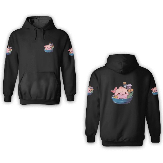 Axolotl Ramen Anime Kawaii Japanese Noodles Girls 3D Hoodies