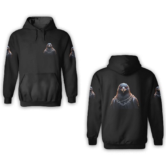 Eagle Caged Thunder: A Heavy Metal Eddie 3D Hoodies