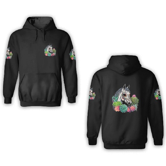 Horse Succulent Sugar Skull 3D Hoodies