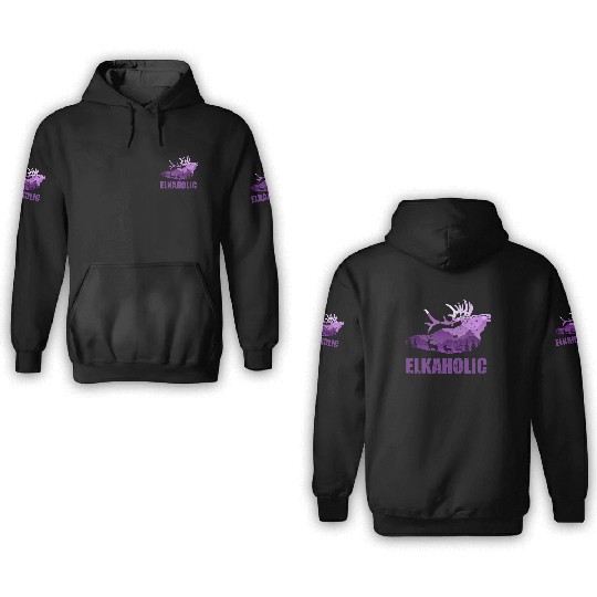 Elk Hunting Elkaholic Hunters 3D Hoodies