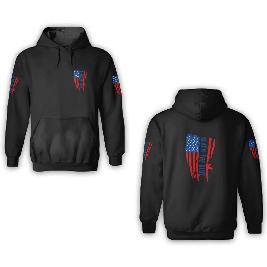Black the blue American Oilfield USA Flag 3D Hoodies