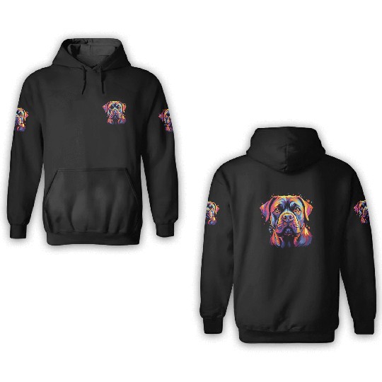Watercolor Colorful Cane Corso 3D Hoodies