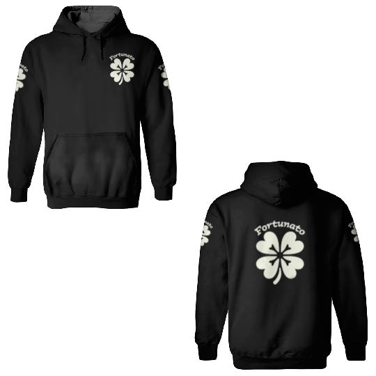 Fortunato Emblem Distressed Four-Leaf 3D Hoodies