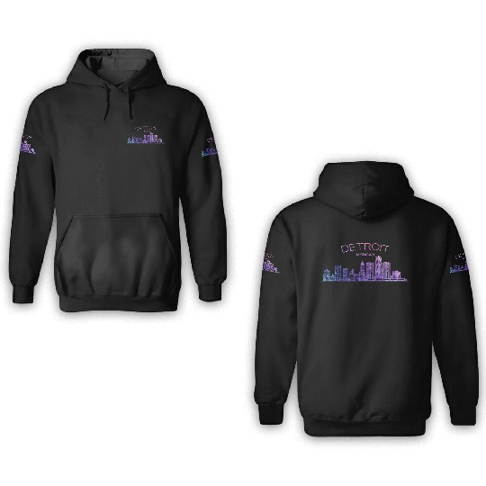 Detroit Skyline 3D Hoodies