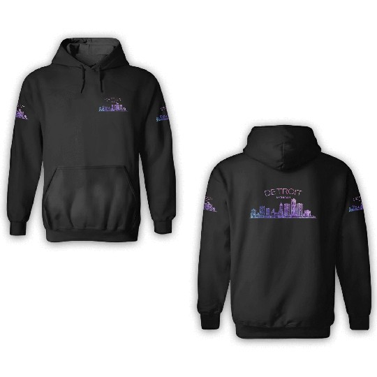 Detroit Skyline 3D Hoodies