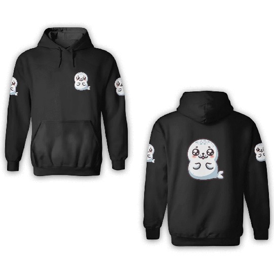 Playful Seal Cartoon 3D Hoodies
