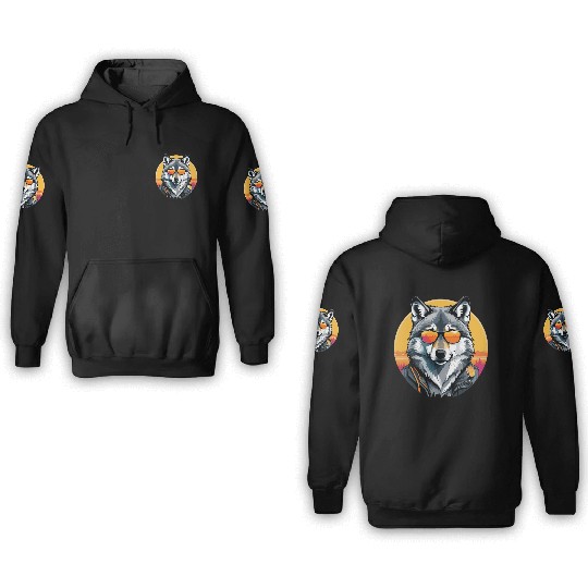 Gray Wolf 3D Hoodies