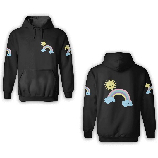 Rainbow sun 3D Hoodies