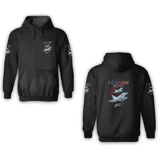 Dassault Mirage 2000 French Vintage Multi-Role Fig 3D Hoodies