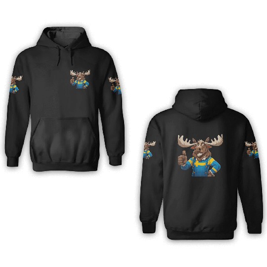 Swedish elk 3D Hoodies