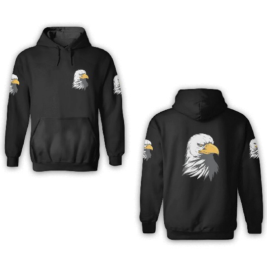 Bald Eagle Head Cartoon 3D Hoodies
