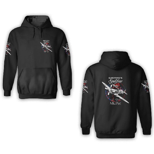 Supermarine Spitfire MK.IXc WW2 Fighter Plane 3D Hoodies