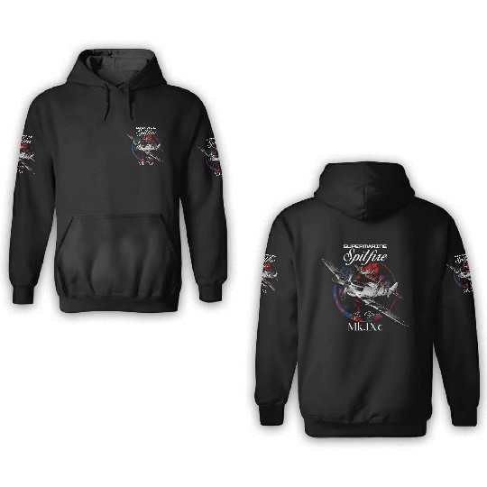 Supermarine Spitfire MK.IXc WW2 Fighter Plane 3D Hoodies