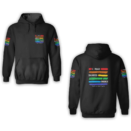 I Read Banned Books Colorful 2023 National Libr 3D Hoodies