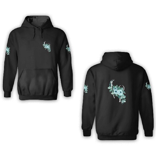 A Teal Rose Love Affair 3D Hoodies