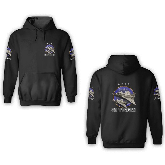Saab 37 Viggen Swedish Multi Combat Aircraft 3D Hoodies