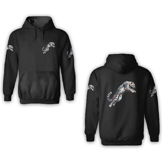 Snow Leopard Leopard White Leopard 3D Hoodies