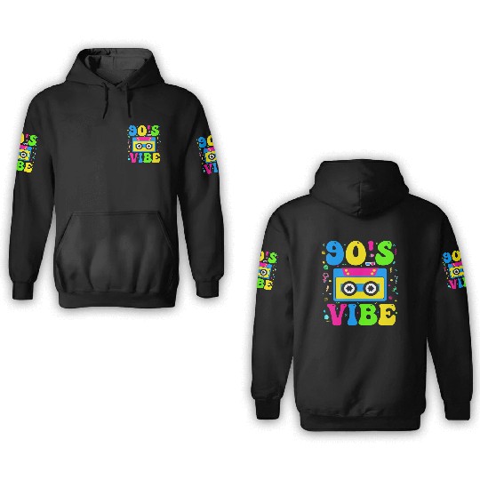 90s Vibe, 1990s Music 90s Costume Party Nineties 3D Hoodies
