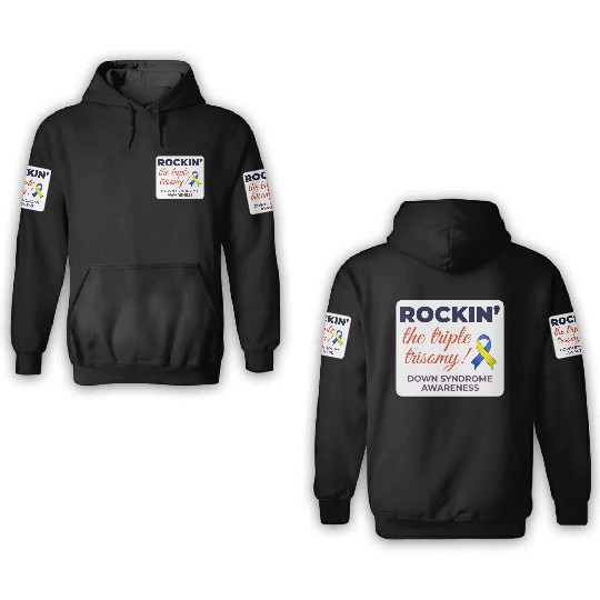 Down Syndrome Awareness Triple Trisomy Rock 3D Hoodies