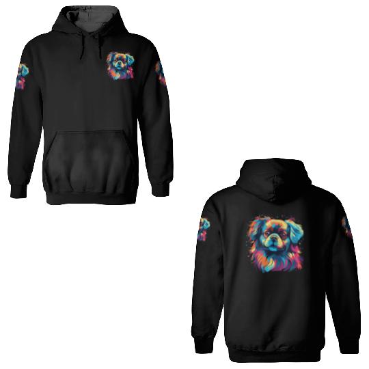 Watercolor Colorful Tibetan Spaniel 3D Hoodies