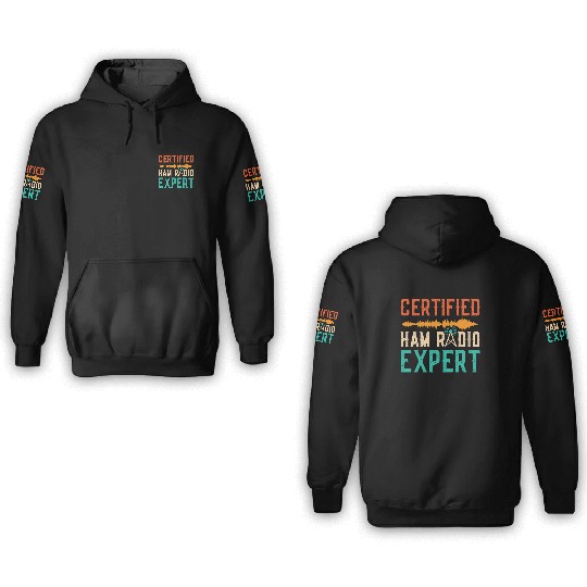Vintage Radio Moderator Certified Ham Radio Expert 3D Hoodies