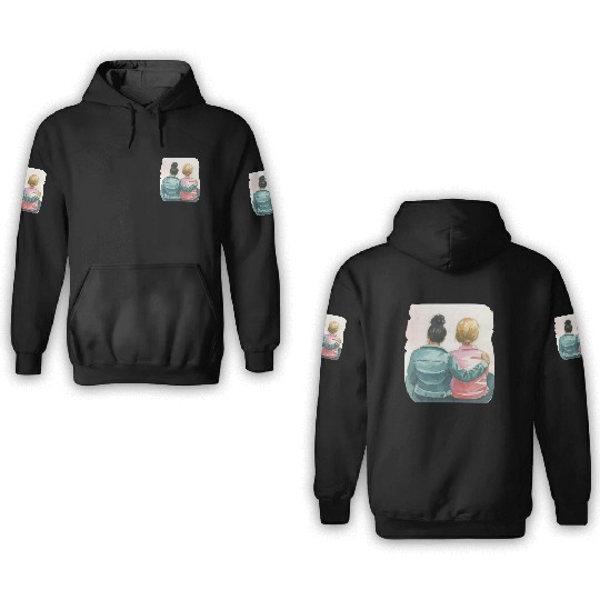 Watercolor Lesbian Couple 3D Hoodies