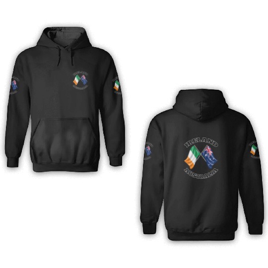 Irish Australian Ireland and Australia Flags 3D Hoodies